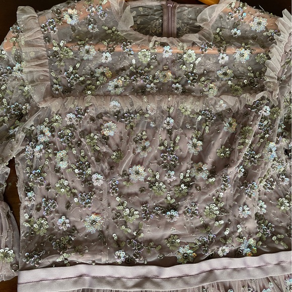 NWT Needle & Thread Pink Embellished Midi Dress - Picture 6 of 11